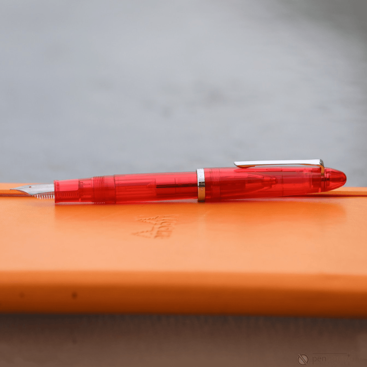 Sailor Compass 1911 Steel Fountain Pen Set - Transparent Red - Pen Boutique Ltd