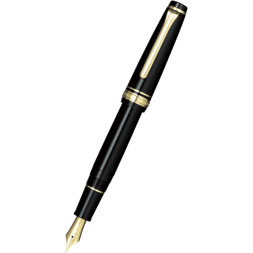 Sailor Professional Gear Fountain Pen - Black - Gold Trim - Slim - Pen Boutique Ltd