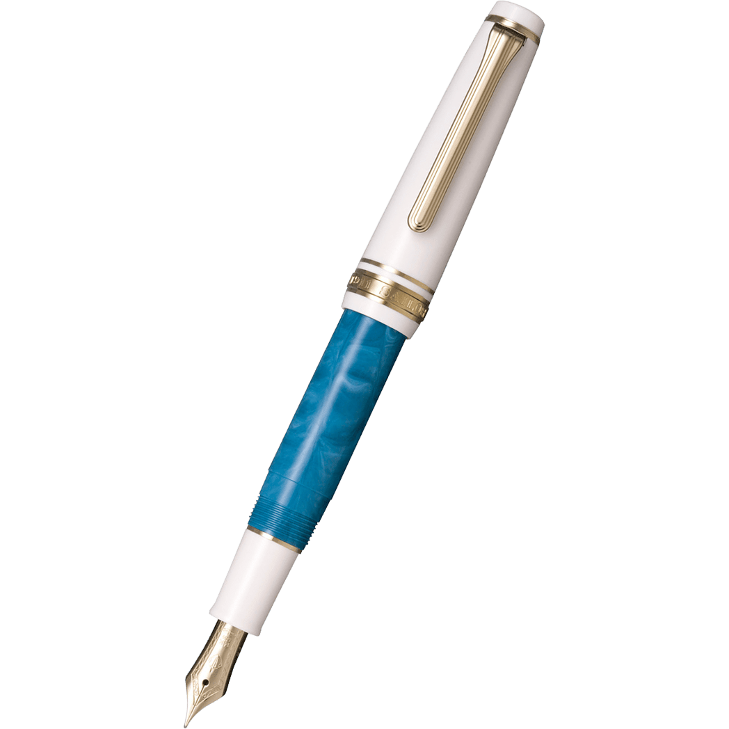 Sailor Professional Gear Slim Mini Rencontre Fountain Pen - Bleu Ciel - 14K Gold Trim - Pen Boutique Ltd