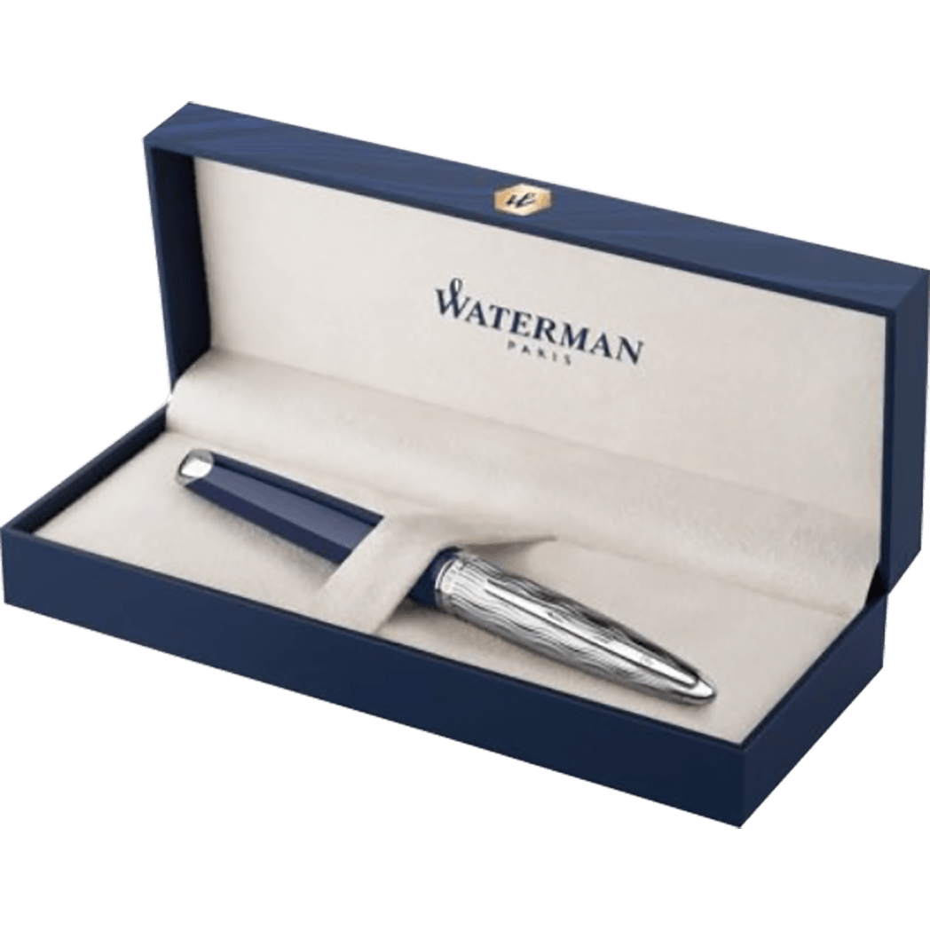 Waterman Carene L'Essence du Bleu Fountain Pen - Metal & Blue - Pen Boutique Ltd