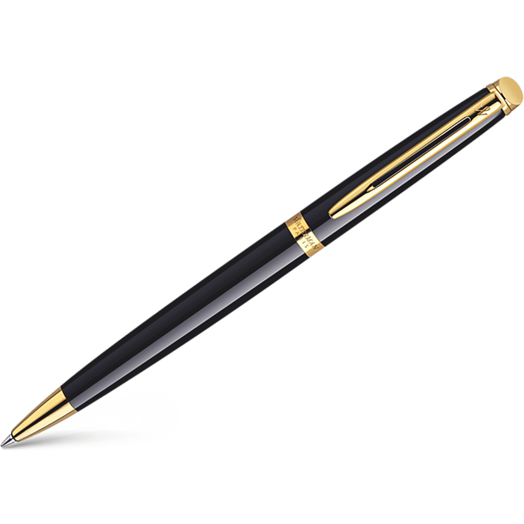 Waterman Hemisphere Ballpoint Pen - Black - Gold Trim - Pen Boutique Ltd