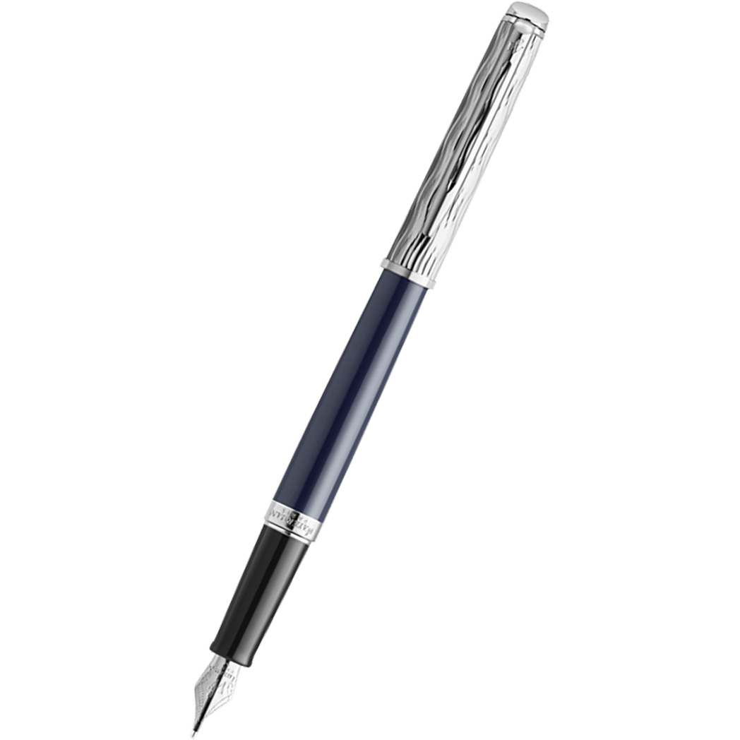 Waterman Hemisphere L'Essence du Bleu Fountain Pen - Metal & Blue - Pen Boutique Ltd