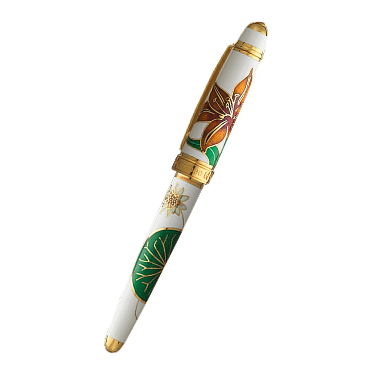 David Oscarson Lily Rollerball Pen - White, Saffron, Citrine, Ruby and Emerald - Pen Boutique Ltd