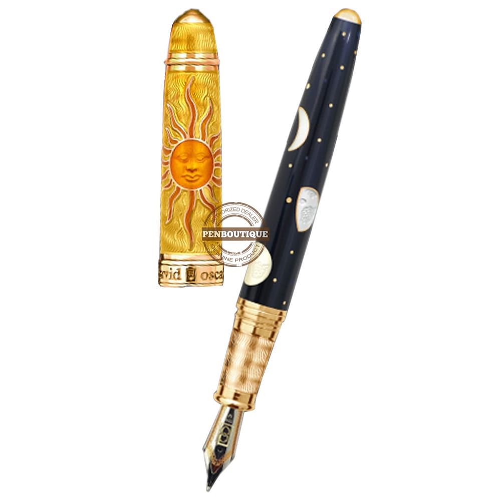 David Oscarson Celestial Fountain Pen - Limited Edition - Golden Yellow Blazing Saffron - Pen Boutique Ltd