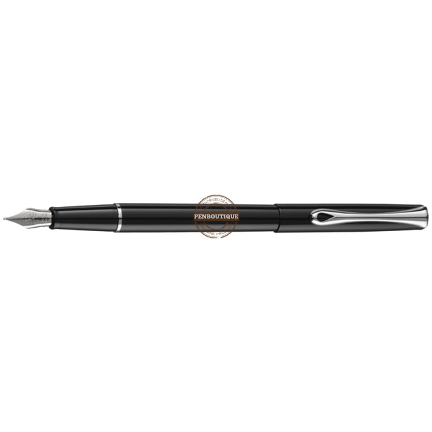 Diplomat Traveller Fountain Pen - Black Lacquer - Pen Boutique Ltd