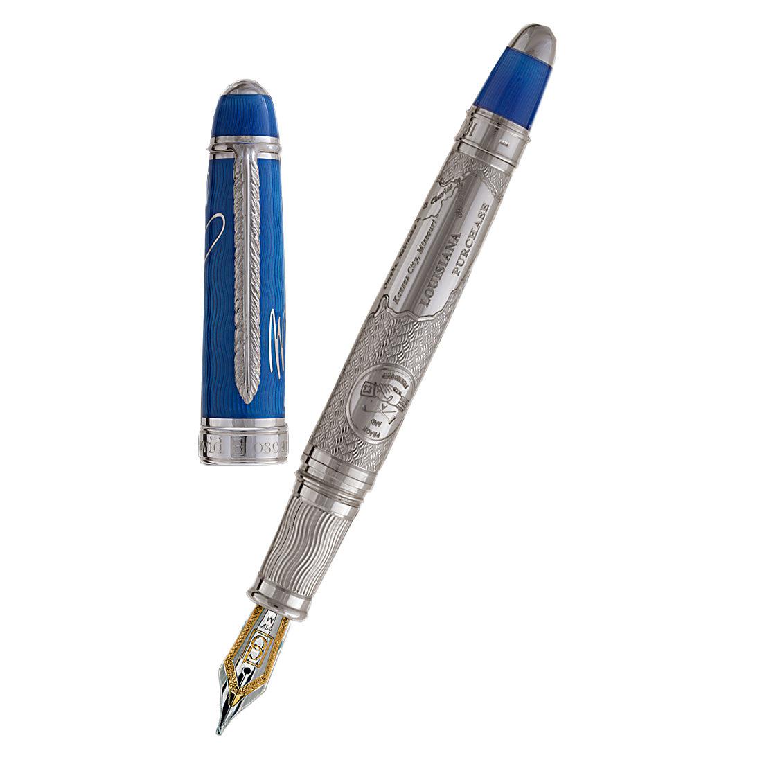 David Oscarson William Clark Fountain Pen - Sapphire Blue - Pen Boutique Ltd