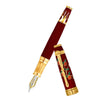 David Oscarson Tree of Life Fountain Pen - Red with Orange and Green - Pen Boutique Ltd