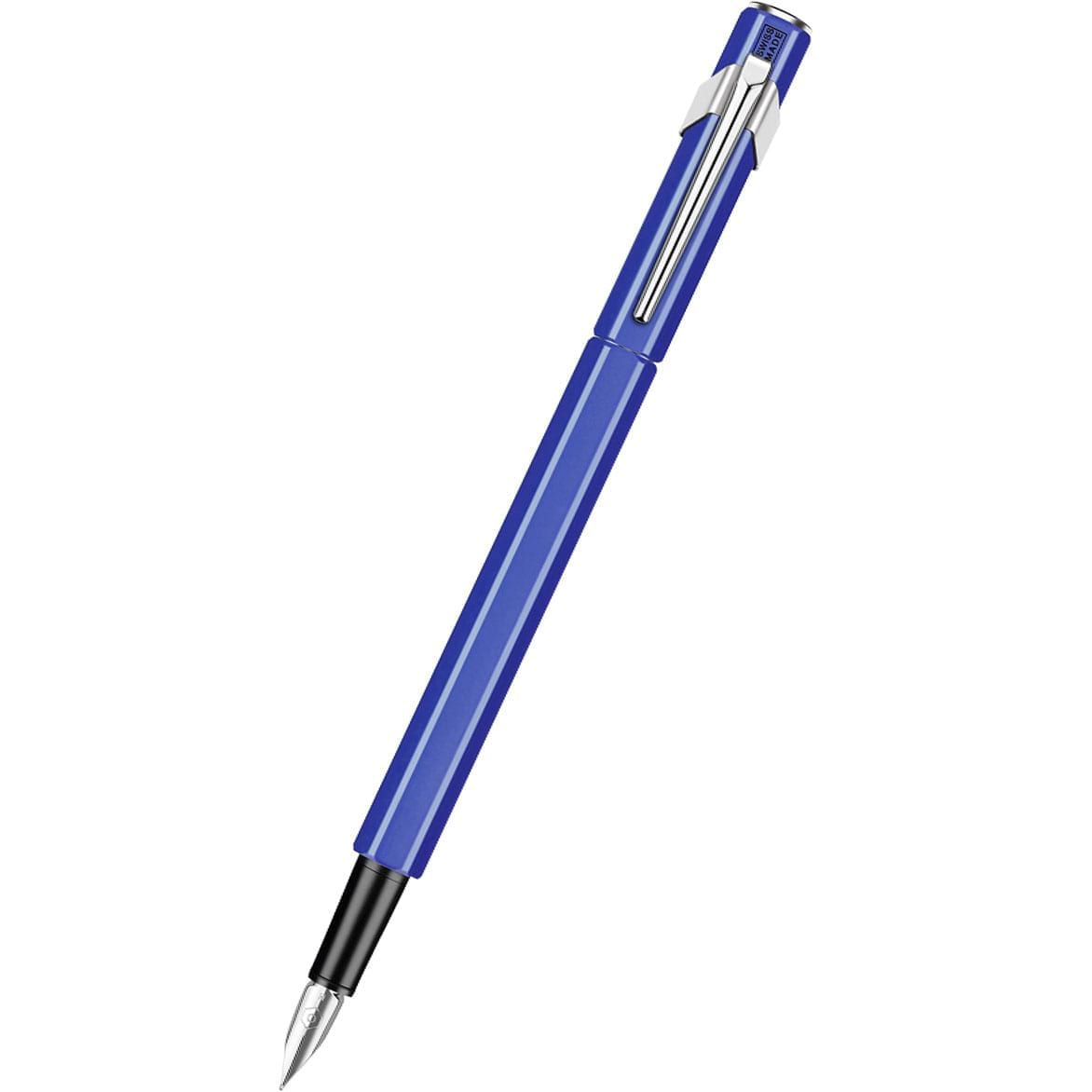 Caran D' Ache 849 Metal Fountain Pen - Blue - Medium Nib - Pen Boutique Ltd