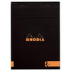 Rhodia "R" Lined Notepad - Black Cover - Stapled - 6" x 8 1/4" - Pen Boutique Ltd