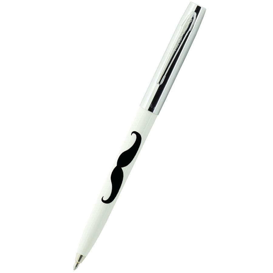 Fisher Space Pen White with Mustache Cap-o-Matic Pen - Pen Boutique Ltd
