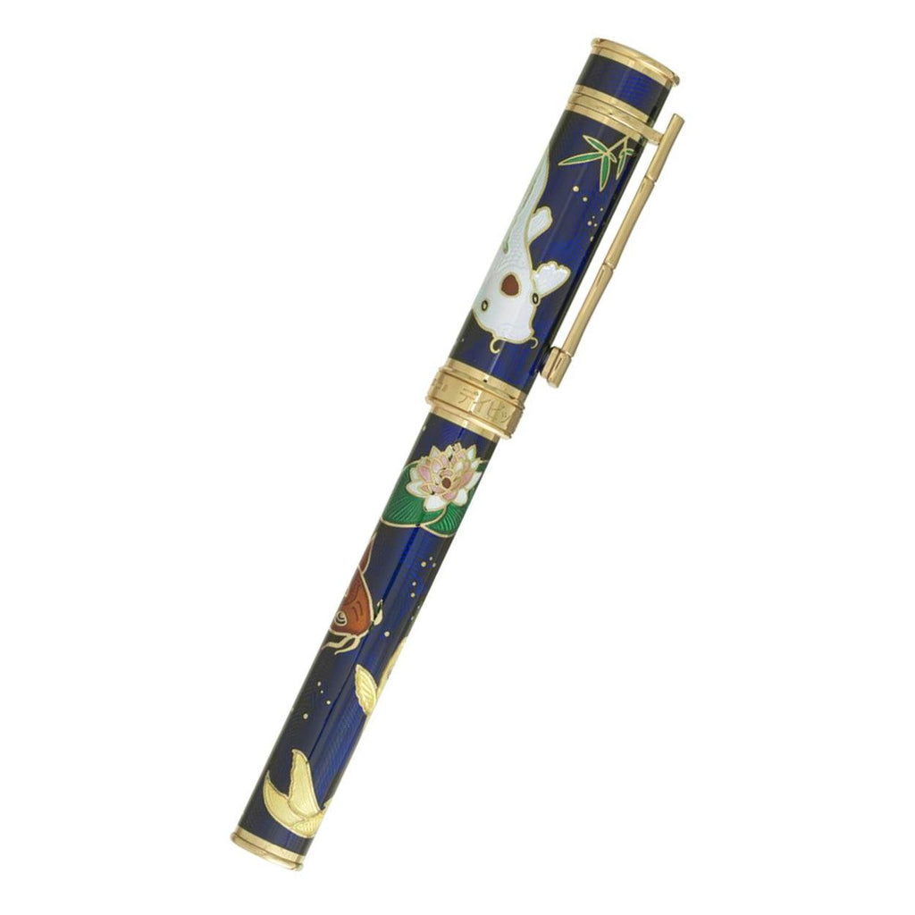 David Oscarson Koi Hard Enamel Sapphire Blue Fountain Pen - Pen Boutique Ltd
