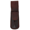 Yak Leather Premium Leather One Pen Pouch with Flap - Brown - Pen Boutique Ltd