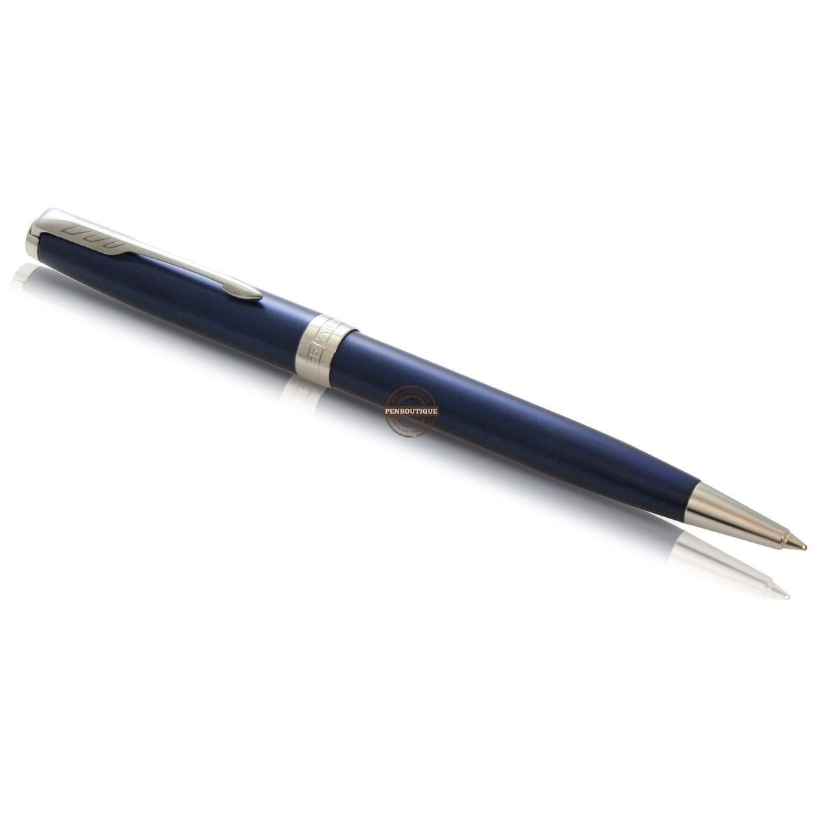 Parker Sonnet Ballpoint Pen - Blue - Chrome Trim - Pen Boutique Ltd