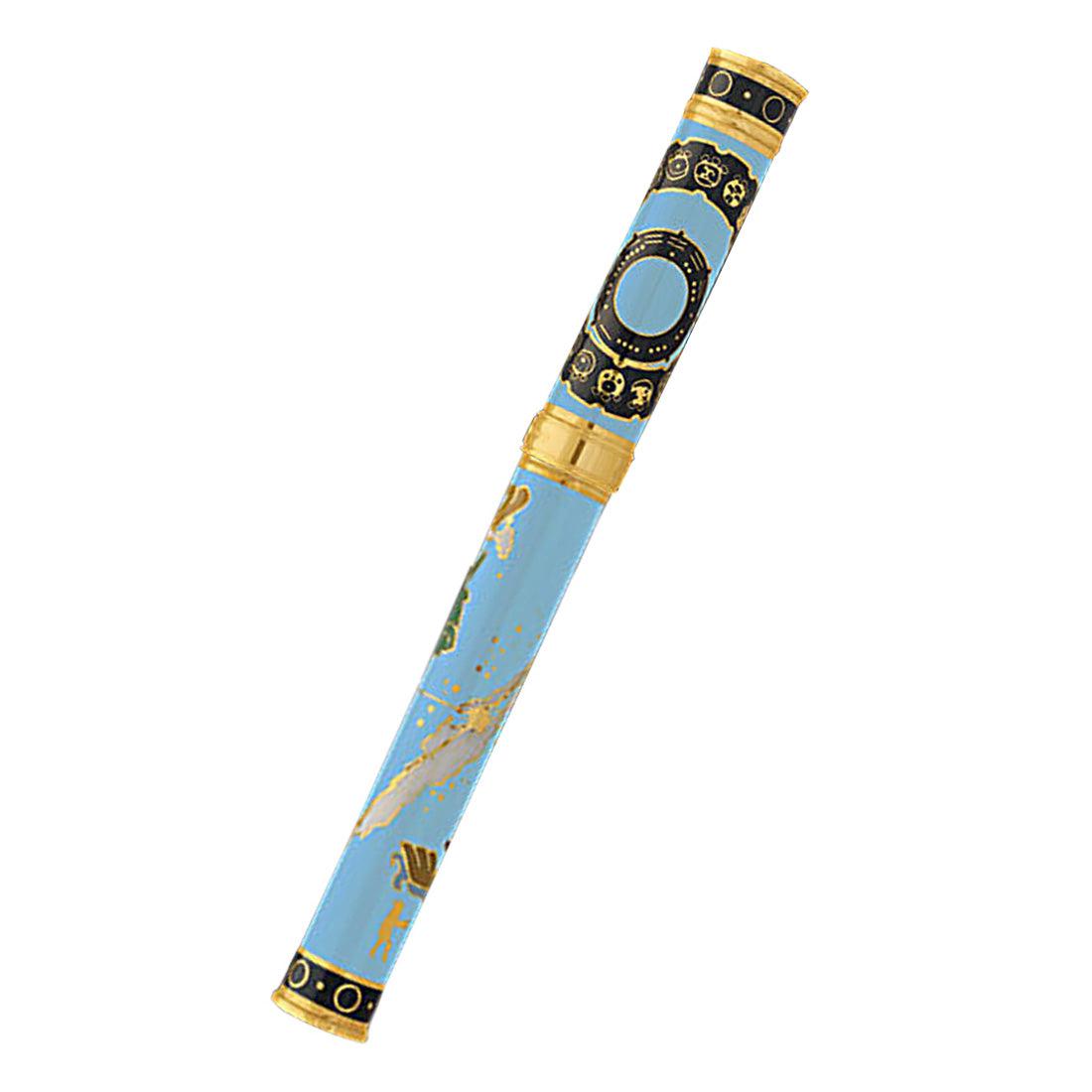 David Oscarson 2012 End of Days Rollerball Pen - Azure Blue - Pen Boutique Ltd