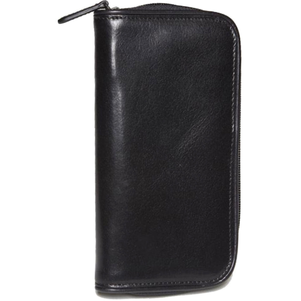 Aston Leather Black Zipper 2-Pen Case - Pen Boutique Ltd