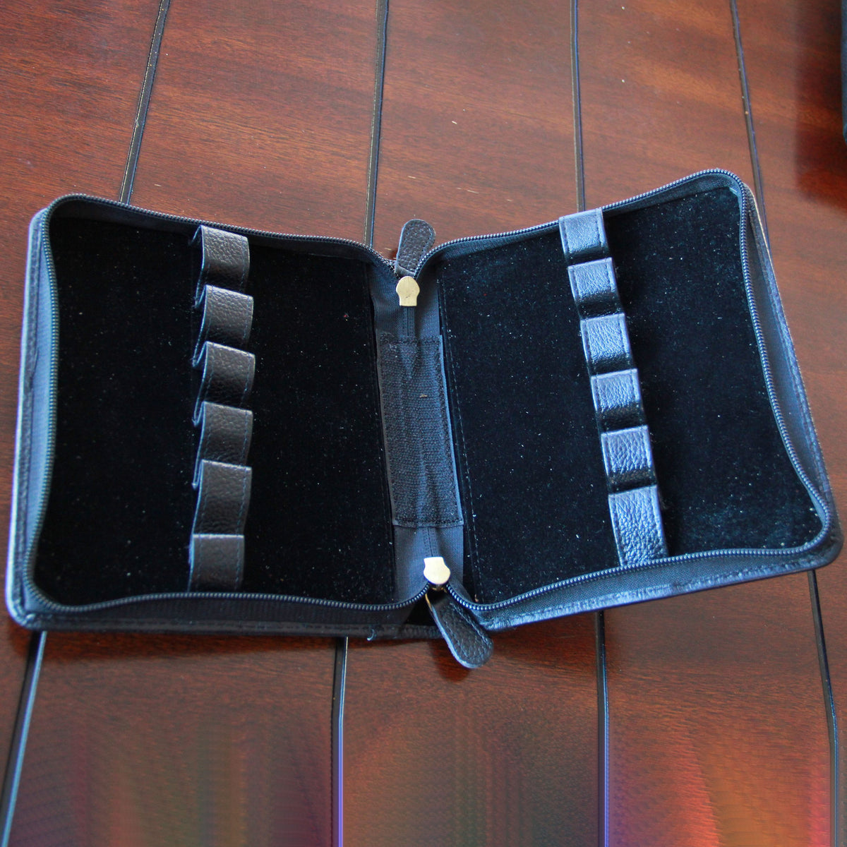 Yak Leather Premium Leather 12 Pen Case - Black - Pen Boutique Ltd