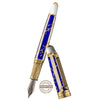 David Oscarson Trellis Fountain Pen - Limited Edition - Sapphire & White/18k YG Vermeil - Pen Boutique Ltd