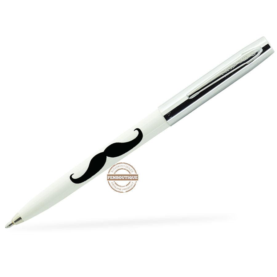 Fisher Space Pen White with Mustache Cap-o-Matic Pen - Pen Boutique Ltd