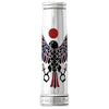 David Oscarson Rosetta Stone Fountain Pen - Translucent Sapphire Blue and Opaque Black and Red Hard Enamel - Pen Boutique Ltd