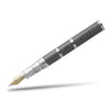 David Oscarson Rosetta Stone Fountain Pen - Translucent Grey and Opaque Black and Red Hard Enamel - Pen Boutique Ltd