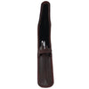 Yak Leather Premium Leather One Pen Pouch with Flap - Brown - Pen Boutique Ltd