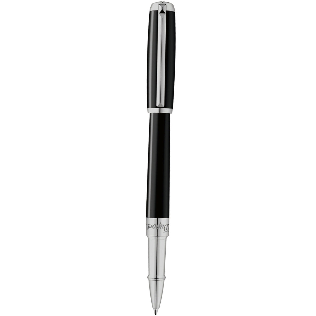 ST Dupont Line D Black with Palladium Trim Medium Rollerball Pen - Pen Boutique Ltd