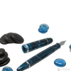 Penlux Masterpiece Grande Fountain Pen - Blue Swirl - Pen Boutique Ltd
