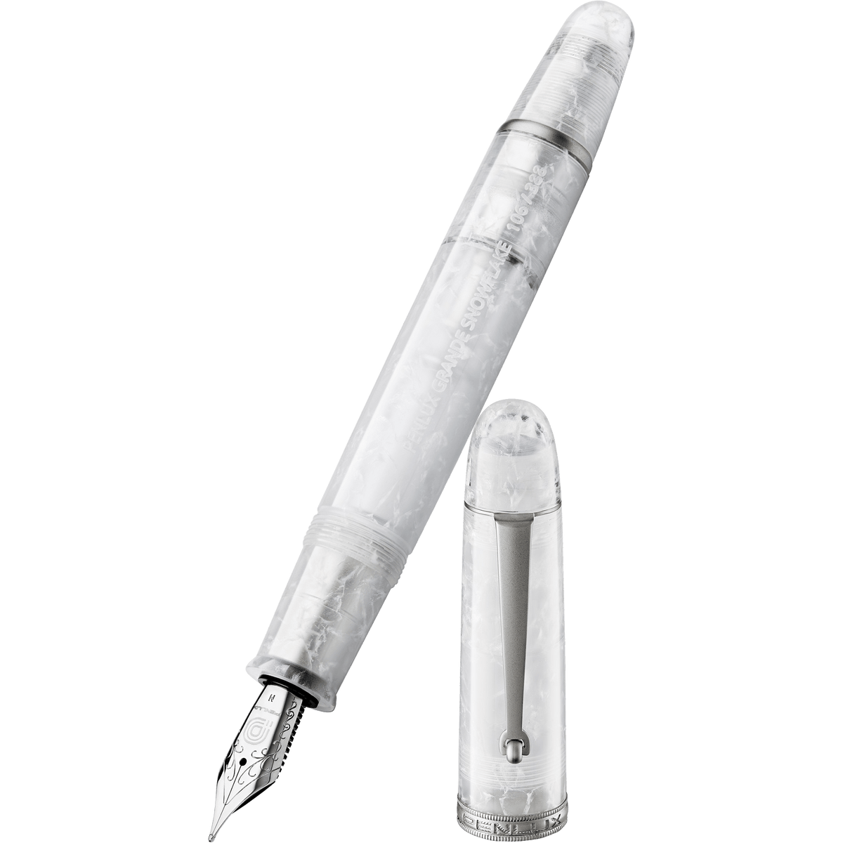 Penlux Masterpiece Grande Fountain Pen - Snowflake - Pen Boutique Ltd