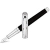 S T Dupont Fire Lines Fountain Pen - Palladium - Black - Pen Boutique Ltd