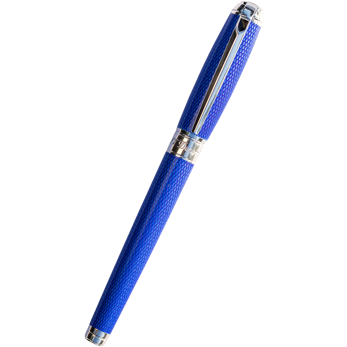 S T Dupont Line D Rollerball Pen - Diamond Guilloche - Sapphire - Large - Pen Boutique Ltd