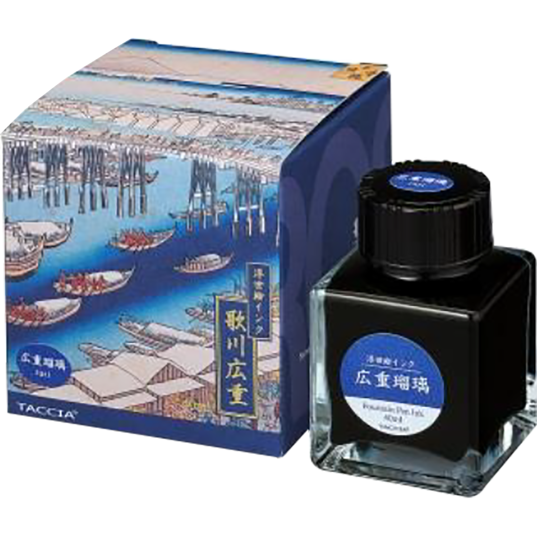 Taccia Ukiyo - e Ink Bottle - Hiroshige - Ruri - 40 ml (Ver. 2) - Pen Boutique Ltd